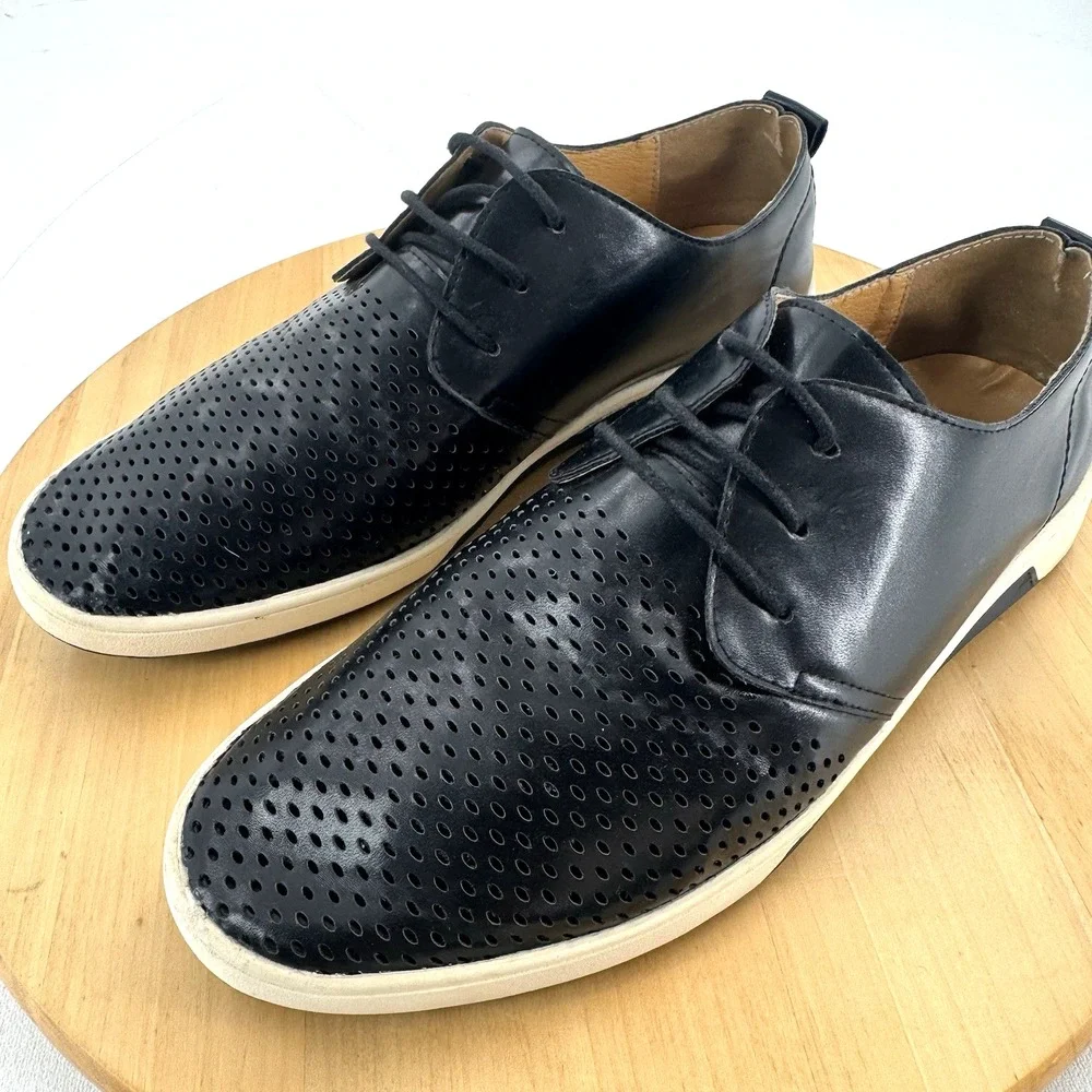 ZZHAP Black Glossy Party Dress‎ Derby Shoe For Weddings Graduation Men's Size 10